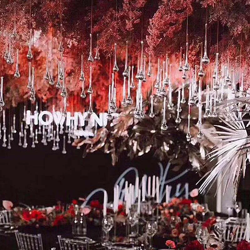 

50Pcs Wedding Party Acrylic Water Drops Pendant String Garland Chandelier Hanging Curtain Interior Decor Wholesale