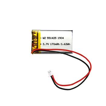 

3.7V lithium polymer battery 551425-170mah rolling machine electronic alarm clock electric eyebrow trimmer battery