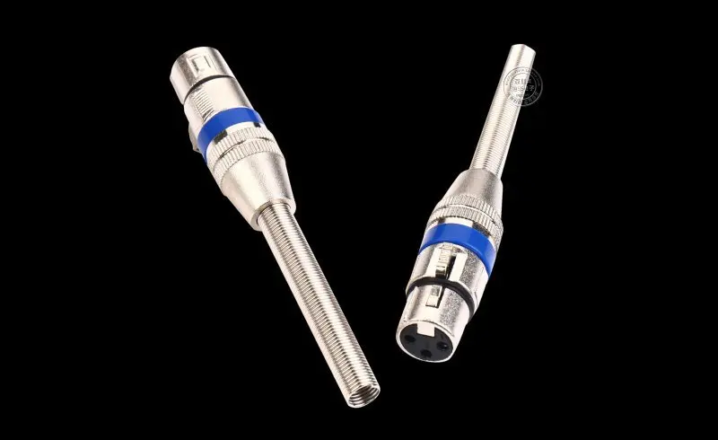 XLR аудио кабель Разъем 3pin микрофон KTV штекер синий круг длинный хвост женский с длинной пружиной