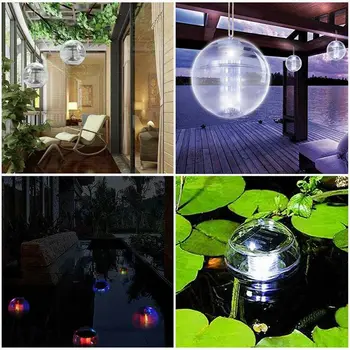 

New Arrival Solar Power Floating Rotate Waterproof LED Light Ball Pond Pool Path Lamp Colorful beautiful Lamps
