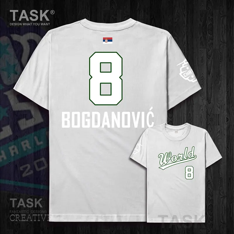 021-White-01 Bogdan мужские майки Bogdanovic Serbia basketballer star World Team Американский новичок футболка хлопковая толстовка одежда футболки Фанаты - Цвет: 021-White-01