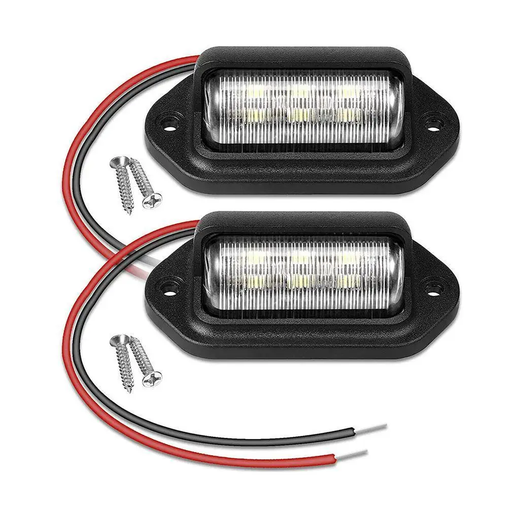 

6 LEDs License Plate Light Interior Step White Lamp Number Plate Tag Light Boat Truck Trailer Waterproof Universal High Quality