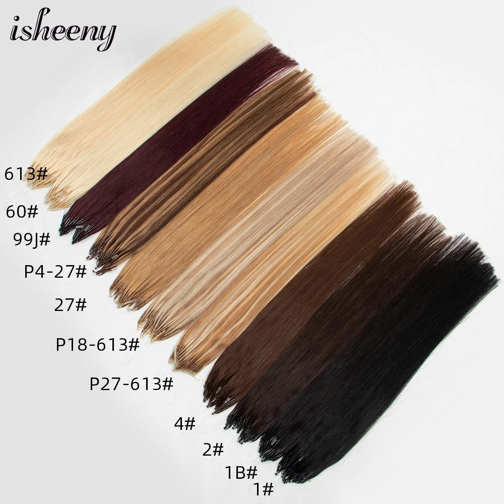 Human Hair Extensions 8D Human Hair Extensions 12" 16" 20" Nano Ring Link Extensions 0.6g/s Machine Remy Human Microlink Beads Hair