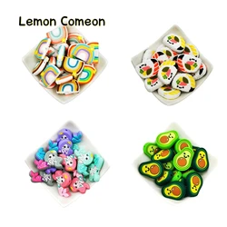 Cuentas de silicona para dentición de bebé, collar de lactancia de 10 piezas, Animal, elefante, sirena, oso, roedor, mordedor, cuentas sueltas para cadena de chupete