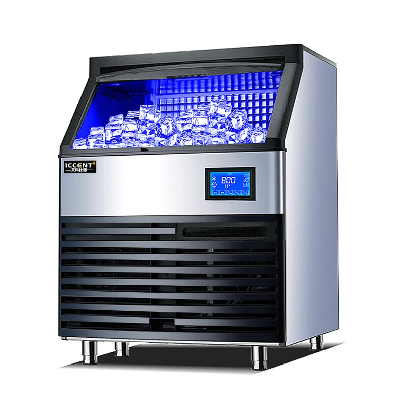 220 В/680 Вт автоматическая машина для льда коммерческий чайный магазин ресторанное обслуживание отель кафе машина для льда большая емкость машина для льда - Цвет: Серебристый