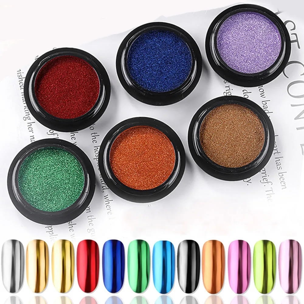 

Nail Shimmer Powder Shining Metal Color Rose Gold Metal Mirror Effect Nail Chrome Pigment Holographic Dust Nail Art Decoration