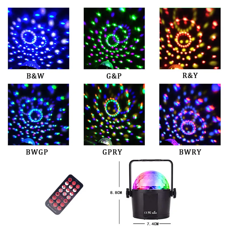 6 Вт RGB кристалл магический шар светильник магический вращающийся шар эффект светодиодный сценический светильник s KTV вечерние Клубные диско-бар DJ Lamparas 40NOV19
