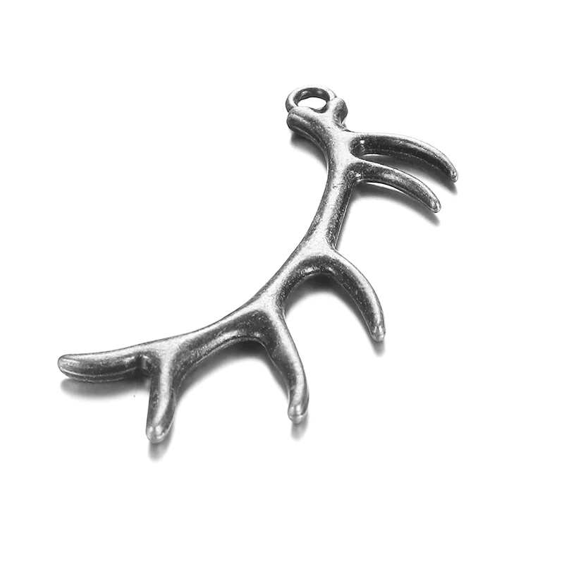 antique silver 10 шт./лот, ручная работа, оленьи роговые рога, подвески, винтажный сплав, олень, подвеска в виде рога для Diy, ожерелье, подвеска, ювелирные изделия, аксессуары для изготовления - Окраска металла: antique silver