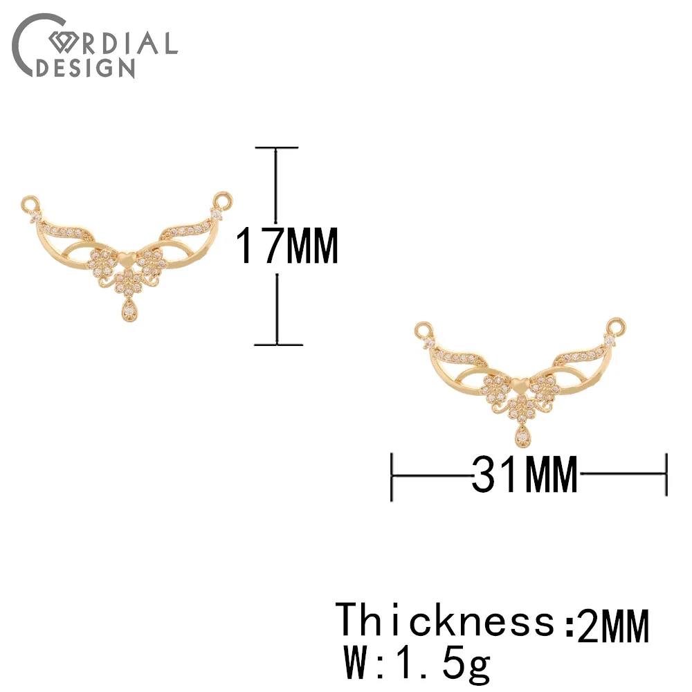 Cordial Design 30Pcs 17*31MM Jewelry Accessories/Necklace Pendant/CZ Charms/Hand Made/Jewelry Findings & Components/DIY Making - cordial