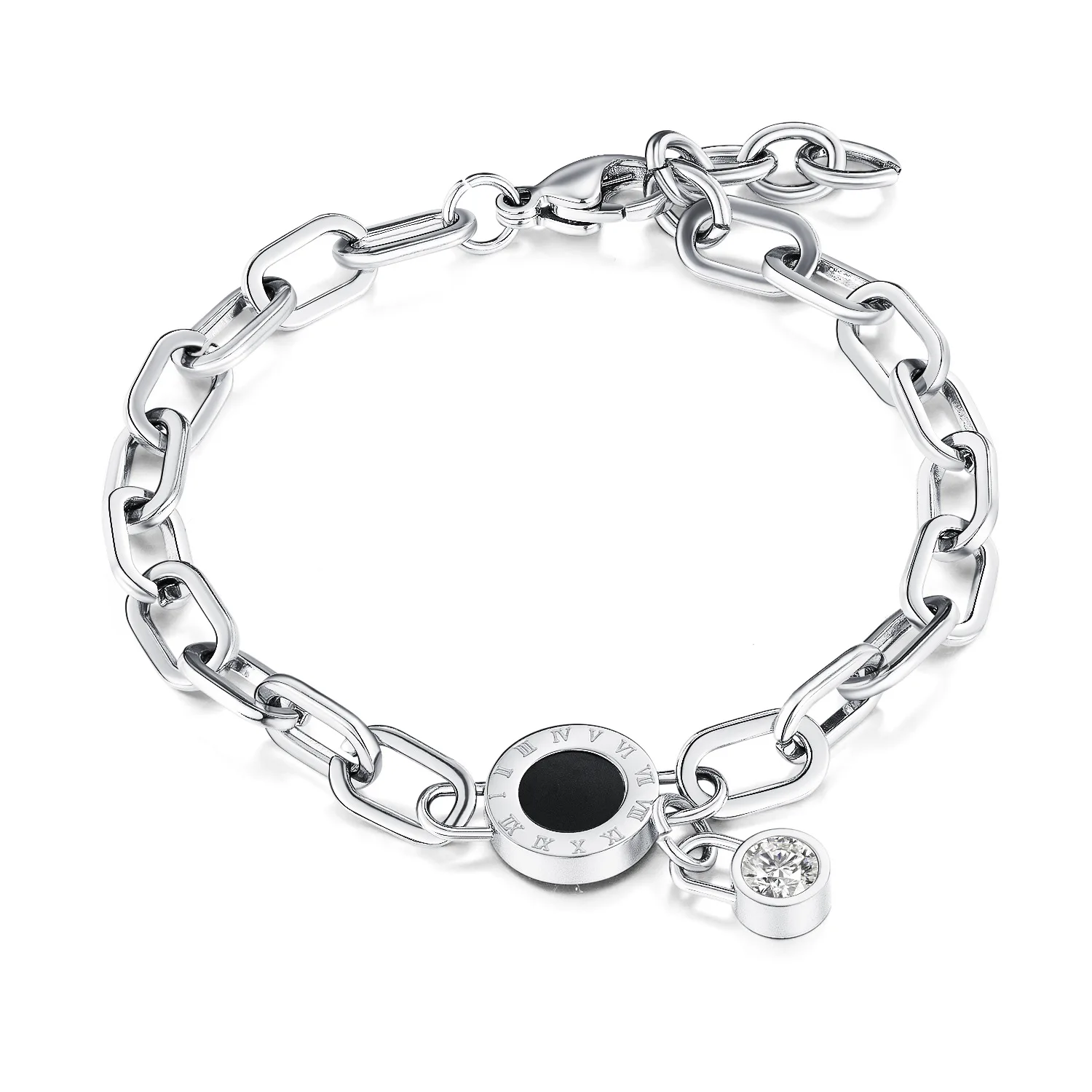 Bracelet Jewelry Stainless Steel Roman Numerals Black Shell For Women