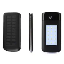10000 мАч солнечный банк питания двойной USB ЖК-дисплей внешний аккумулятор зарядное устройство банк питания фонарик повербанк для iPhone Xiaomi samsung