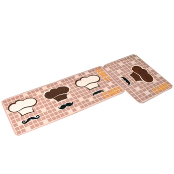 

2 Piece Non-Slip Kitchen Mat Backing Doormat Runner Rug Set,Chef(19 X 59+19 X 31 Inch)