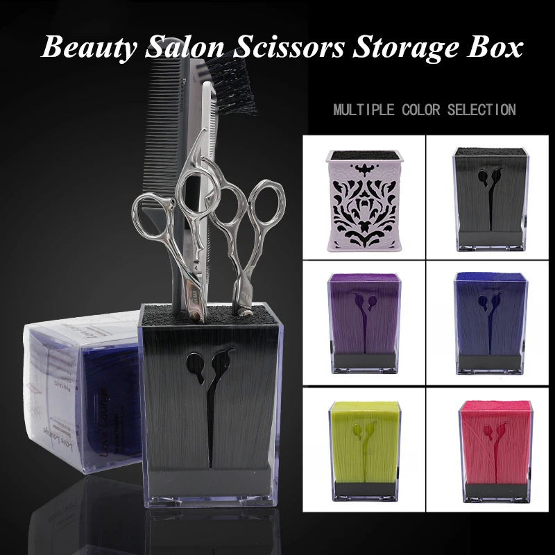 

2020 Pot Clips Scissors Scissors Holder Hairdressing Scissors Stand Case Salon Hairdresser Scissors Hair Clips Storage Box G0710