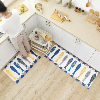 

2020 new fashion printing kitchen rug set bathroom door rectangle non-slip water-absorbent simple home dirt-resistant floor mat