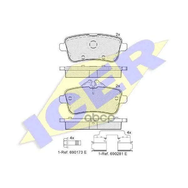 182072-066_колодки Дисковые Задние! Mb W166/R172 Ml250-Ml5002.5-5.2/3.5cdi 11 Icer 182072066 Icer арт. 182072066
