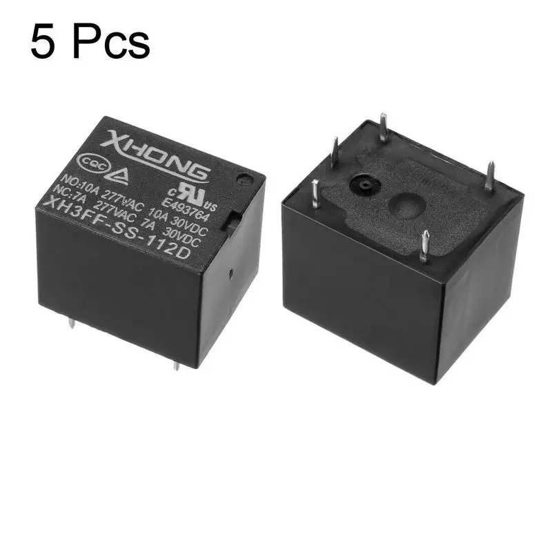 

DC12V 5Pin PCB Electromagnetic Relay, XH3FF-SS-112D 10A 277VAC /10A 30VDC 5Pcs