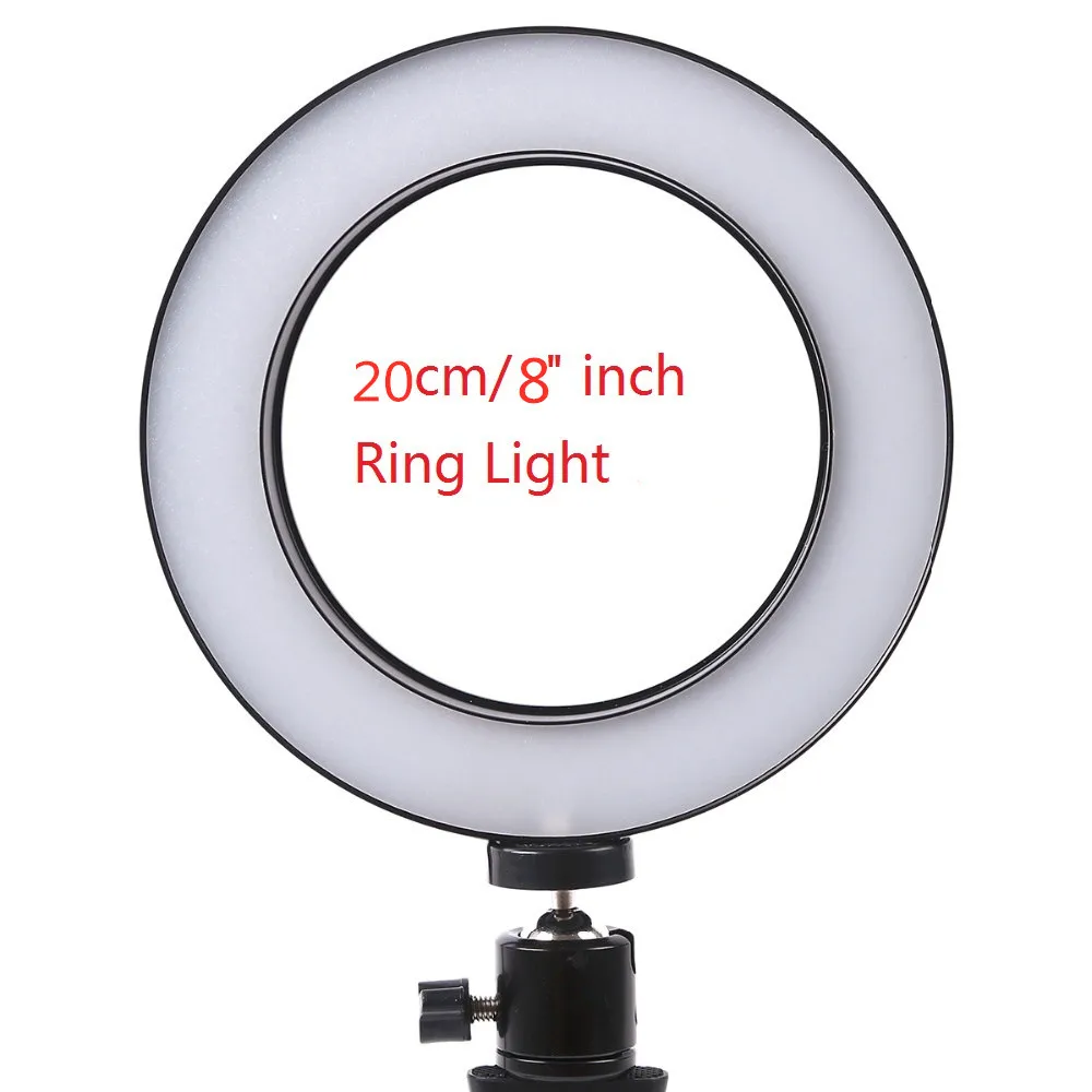Затемняемый Светодиодный светильник для студийной камеры с кольцом для фото телефона видео свет лампа с штативами селфи палка кольцо стол заполняющий свет для Canon - Цвет: 5600 К