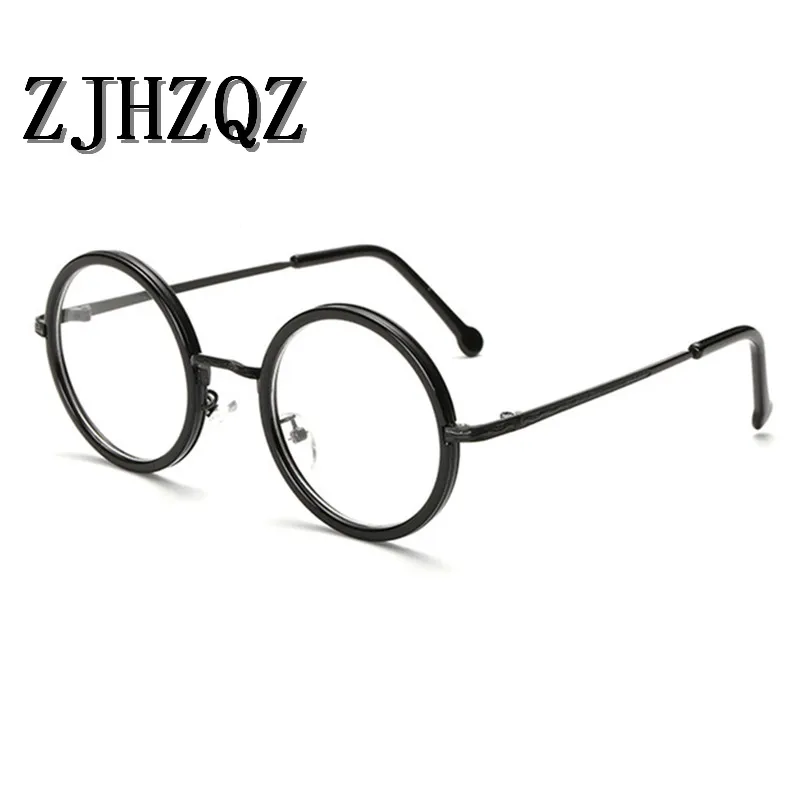 

ZJHZQZ 2021 Ретро Женская круглая оправа для очков Высокое качество Мужчины Женщины Мужчины прозрачные линзы оптические очки оправа винтажная оправа для очков