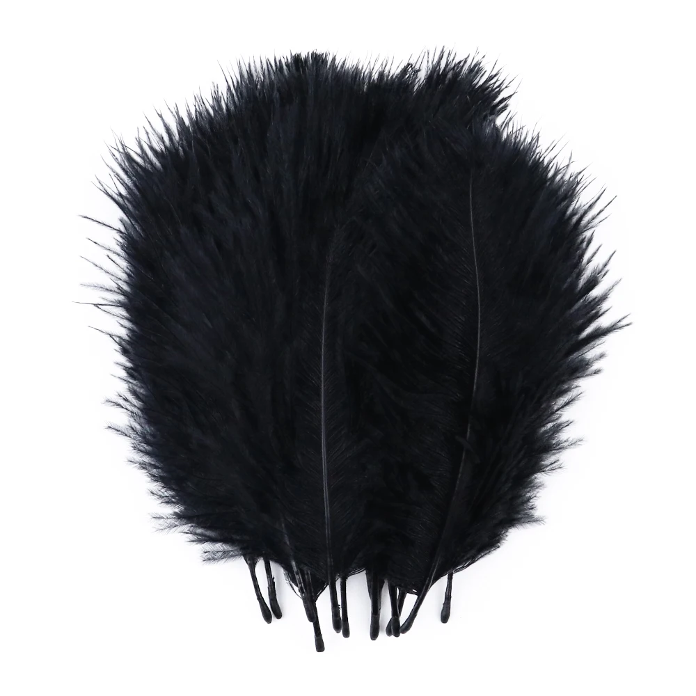 20pcs Black Ostrich Feathers Plumes Bulk for Wedding Party Home Decor 12-14  inch