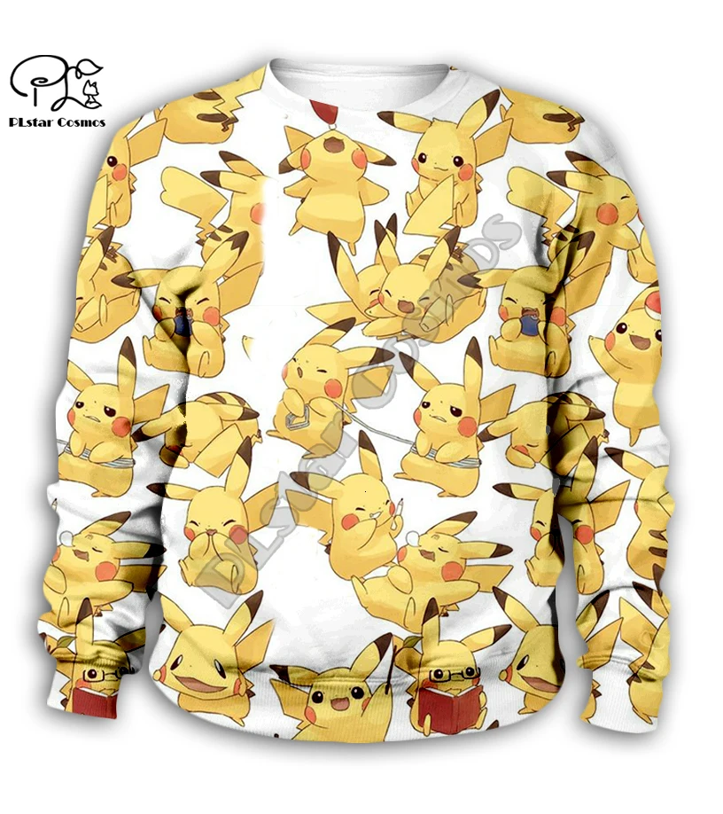 Kids set Pokemon children Hoodies 3D Printed Pikachu Tops girls baby boy Hoodie Kawaii Sweatshirt Pullover family shirts pant