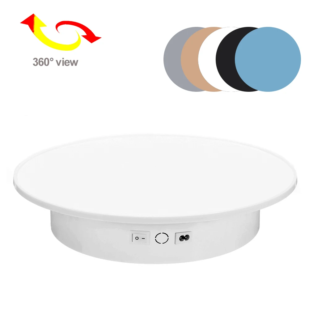 360 Degree Electric Rotating Photography Rotating Turntable Display Stands for Jewelry Product Display 3D Scan Pan with PVC photography turntable