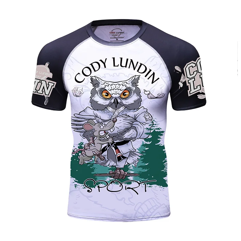 Cody Lundin мужской Муай Тай Rashguard новый дизайн цифровая печать дышащий короткий рукав