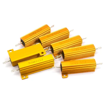 

50W Aluminum Power Metal Shell Case Wirewound Resistor 0.01 ~ 100K 0.05 0.1 0.5 1 1.5 2 6 8 10 20 100 150 200 300 500 1K 10K ohm