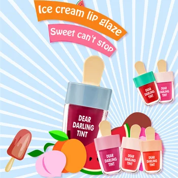 

6 Colors Sweet Red Lip Super Ice Cream Lip Gloss Waterproof Long Lasting Makeup Liquid Lipstick Easy To Wear Lip Gloss TSLM1