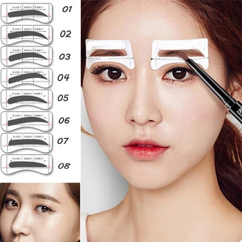 

16PCS Professinal Eyebrow Template Stickers Eye Brow Eyebrow Stencils Drawing Card Stencil Card Easy Makeup Beauty Tools