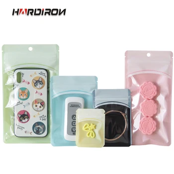 

HARDIRON Colored Pearl Flm Plastic Zipper Bag Hairpin Capsule With Sunroof Self-sealing Packaging Bag Hanging Hole Small Packet