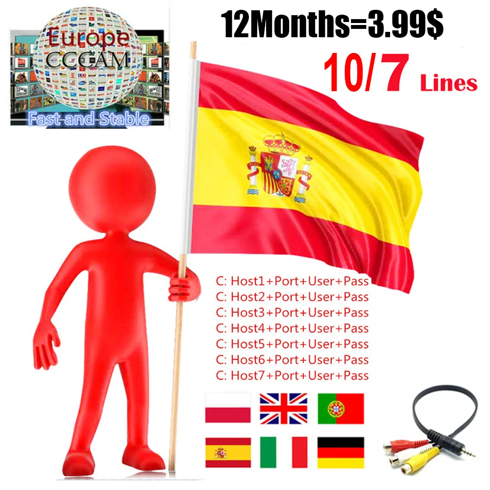 

Stable Egygold DVB-S2 7 clines For GTmedia V8 Nova Satellite Receiver cccam cline india spain poland uk for europe TV-Receiver