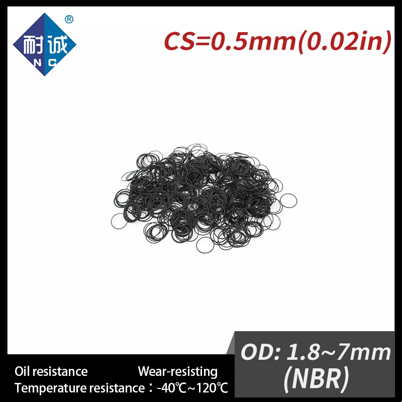 Rubber O Rings Keycap O Rings Silicone O Rings 10PCS/Lot Nitrile Rubber NBR CS 0.5mm OD1.8/2.5/2.8/3/3.5/4/4.5/5/7mm O Ring Gasket Oil Resistant Waterproof