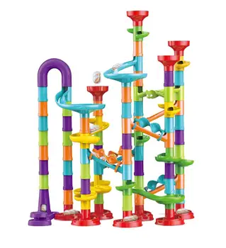 

45-113PCS Marble Race Run Big Block Compatible Duploed Building Blocks Funnel Slide Blocks DIY Big Bricks Toys For Children