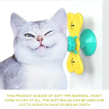 

Whirling Windmill Pet Cats Scratch Bite Playing Massage Teasing Interactive Toy for Cats Puppies Dogs Interactive Training