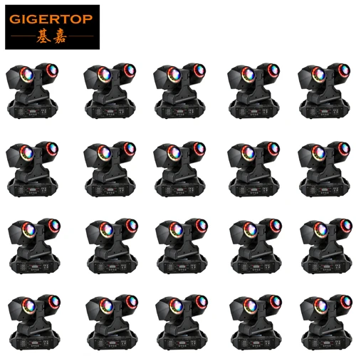 Gigertop 2x30 Вт Светодиодный светильник с движущейся головкой с Halo 5050 SMD RGB цветной Эффект Кольцо диско шар цветной яркий KTV светильник TP-L230 - Цвет: 20