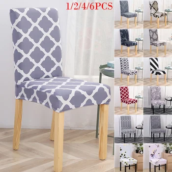 

1/2/4/6pcs Geometric Printed Chair Cover Removable Stretch Elastic Slipcovers Restaurant Chair Covers For Weddings Banquet Hotel