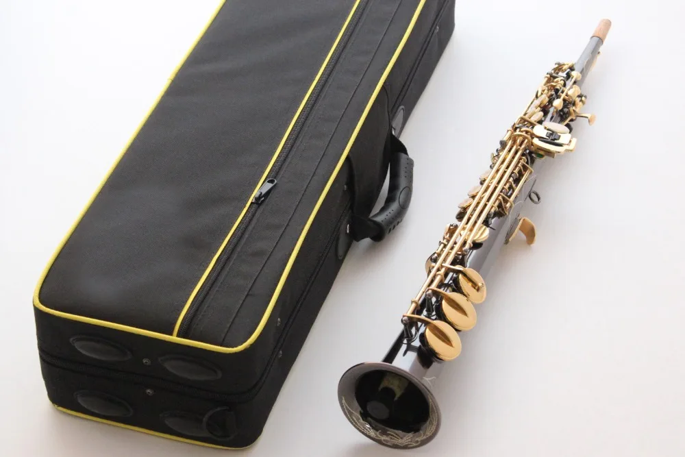 Музыкальный Fancier-клуб сопрано саксофон Ссылка 54 черный лак b-плоский сопрано Sax R54 с Чехол мундштук трости шеи