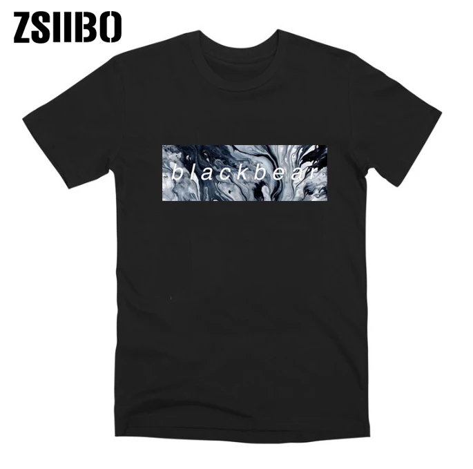 ZSIIBO Hip Hop Breathable Casual T Shirts Streetwear Summer Men Blackbear Marble Short Sleeve Male Fashion O-Neck Tshirts
