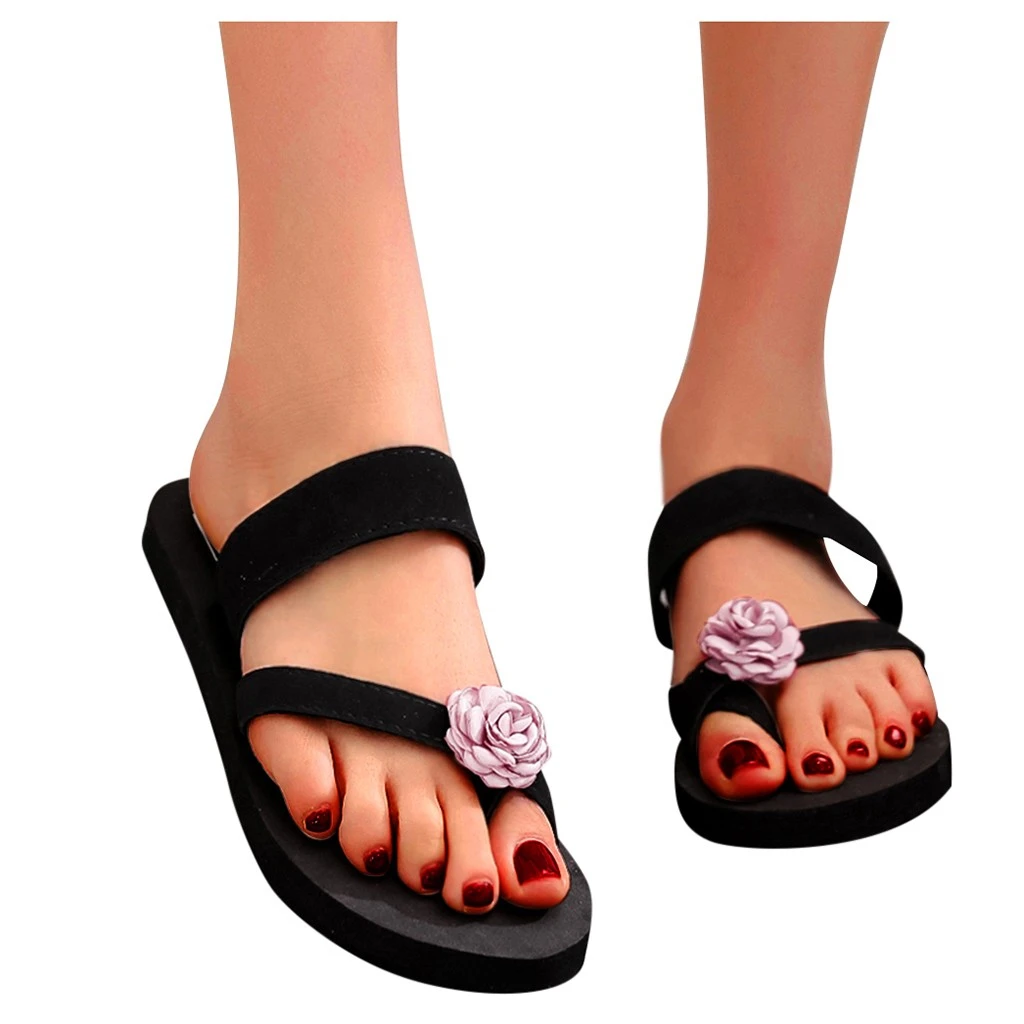 SAGACE 2019 New Women Platform Shoes Flower High Flat Heel Holiday Beach Slippers Sandals Women Slippers Sapato Feminino 1209