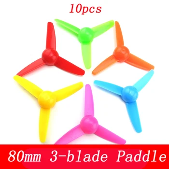 

10pcs Children Boys DIY Handmade Assembly Material 2*80mm 3-blade Paddle Large Thrust Plastic Propeller for Toy Car RC Boat Prop