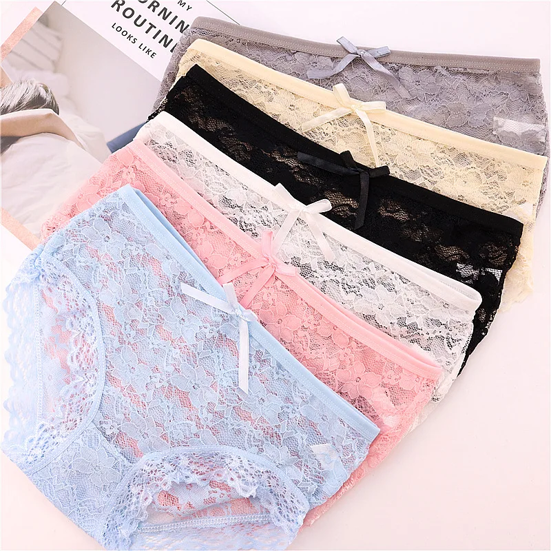 Women's Plus Size Lace Underwear Panties, Seamless Sexy Lingerie Briefs for Women & Girls image 4