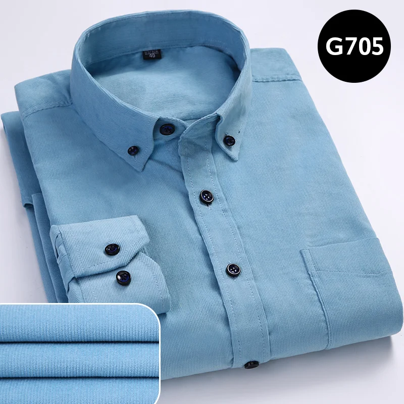 Corduroy Shirt 05 Корейская Вельветовая рубашка больших размеров, мужские повседневные рубашки винно-красного цвета, Классическая Ретро рубашка на пуговицах, однотонные мужские рубашки из чистого хлопка, 6XL - Цвет: Corduroy Shirt 05