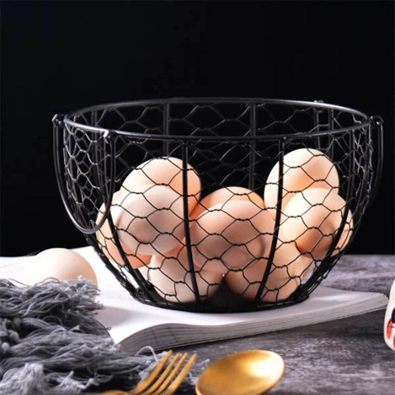 Ceramic Egg Holder Chicken Wire Egg Basket Fruit Basket Collection Ceramic  Hen Oraments Decoration Kitchen Storage 19CMX22CM - AliExpress