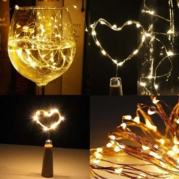 

Wine Bottle Fairy Lights Copper Wire Light For Christmas Decoration 10 LEDs AAA Battery Operated