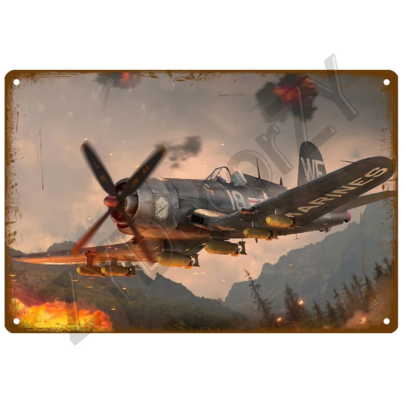 Flugzeug Metall Zeichen Haus Plaque Metall Poster Zinn Zeichen Platte Wand Poster Vintage Retro Ästhetische Zimmer Dekor Wand Kunst Dekoration – Detail 15