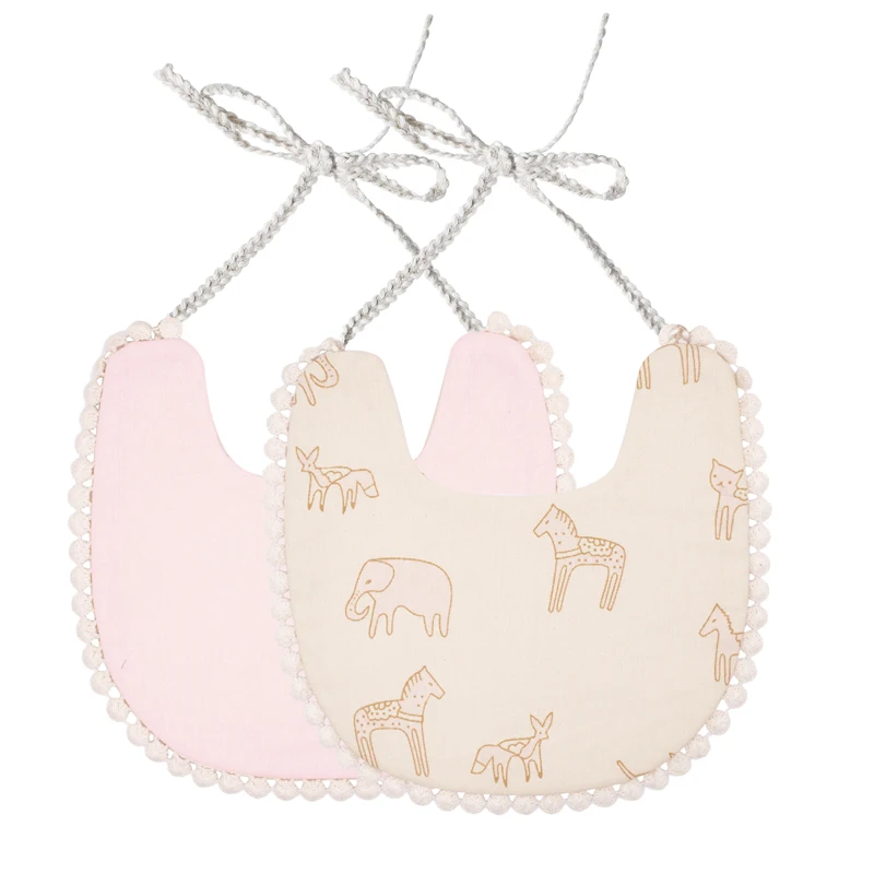 38 Types Double-deck Infant Baby Girl Boy Bib Kid Toddler Dinner Feeding Tassel Cotton Linen Burp Cloths Saliva towels