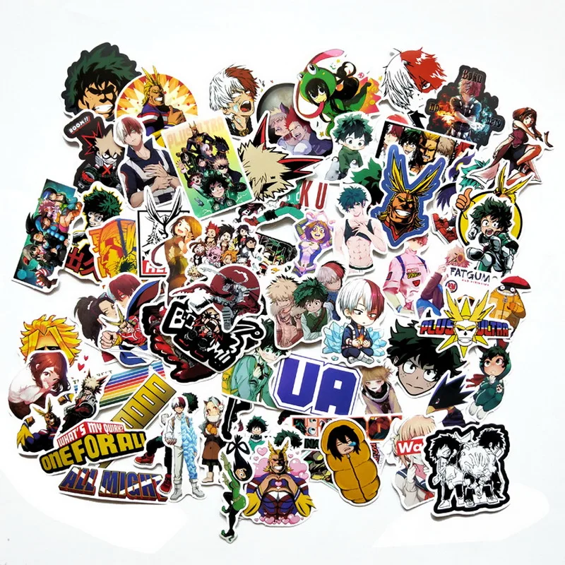 

73Pcs/lot My hero Academy 2019 Stickers Decal For Snowboard Laptop Luggage Car Fridge DIY Styling Vinyl Home Decor Pegatina