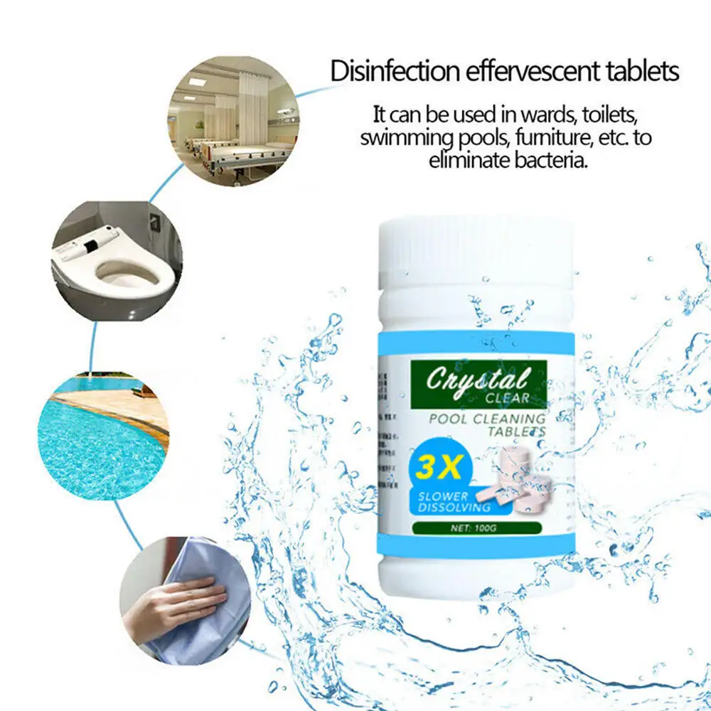 

100 x Pool Cleaning Tablet Magic Swimming Pool Cleaner New White