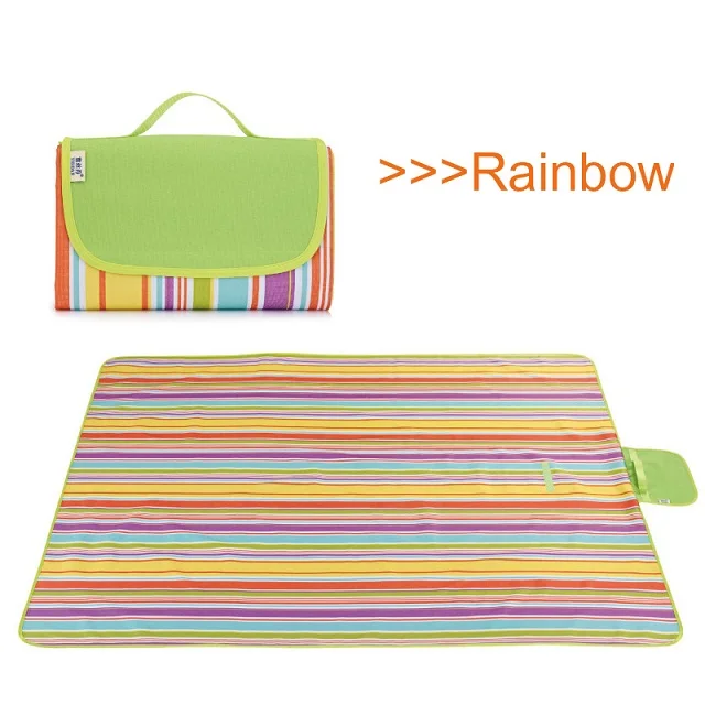 Rainbow Новейший складной Открытый водонепроницаемый походный коврик удобный для переноски коврик для пикника 600D Оксфорд для пеших прогулок пляжное одеяло коврик Детский ползучий коврик - Цвет: Rainbow
