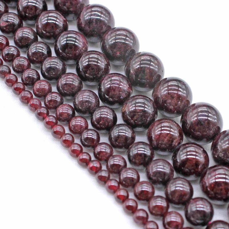 Натуральный камень темно красный гранат круглые бусины 1" нить 4 6 8 10 12 мм выбрать размер для изготовления ювелирных изделий